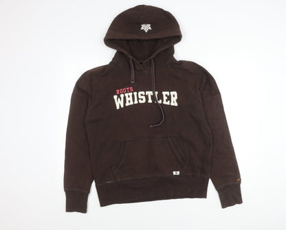 Ski Roots Womens Brown Whistler Hoodie L Pullover Cotton Blend