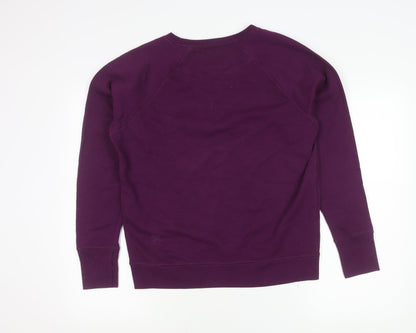 Champion Women’s Purple Pullover Sweatshirt M Logo Embroidered