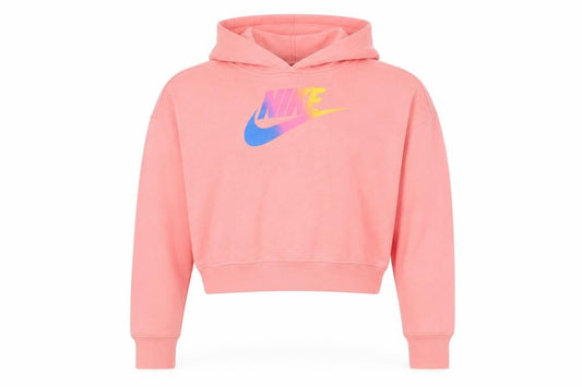 Nike Girls Pink Logo Pullover Hoodie XL Lightweight Fleece Sportswear