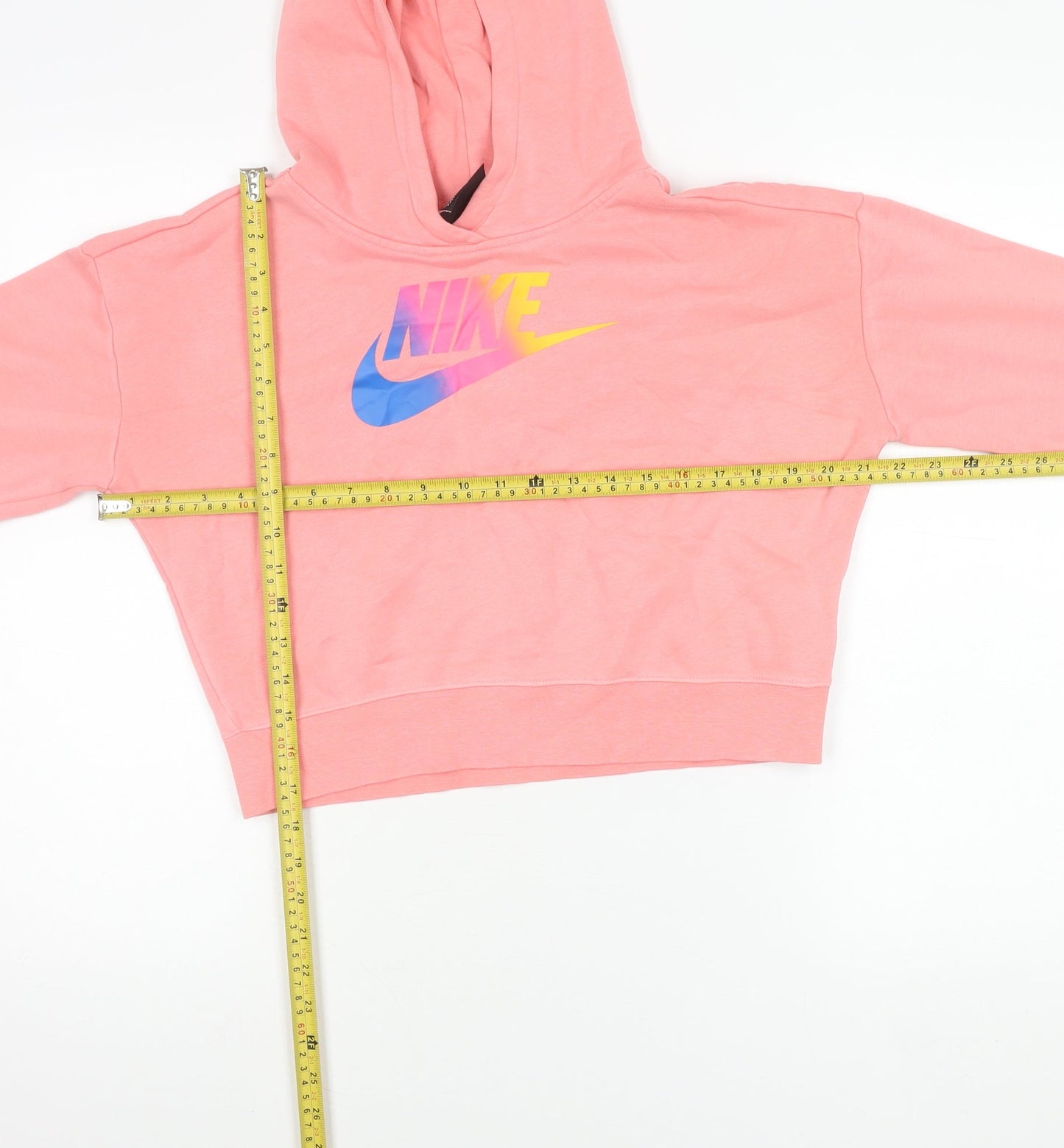 Nike Girls Pink Logo Pullover Hoodie XL Lightweight Fleece Sportswear
