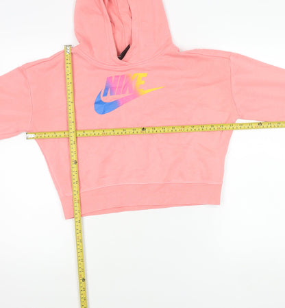 Nike Girls Pink Logo Pullover Hoodie XL Lightweight Fleece Sportswear