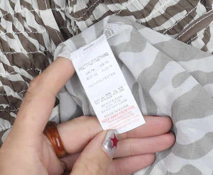 PrettyLittleThing Women’s Brown Zebra Print Slip Dress Size 14