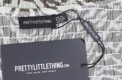 PrettyLittleThing Women’s Brown Zebra Print Slip Dress Size 14