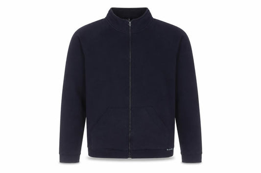 Front view of Berkertex Teens Blue Fleece Zip Jacket, size 14, Casual Full Zip