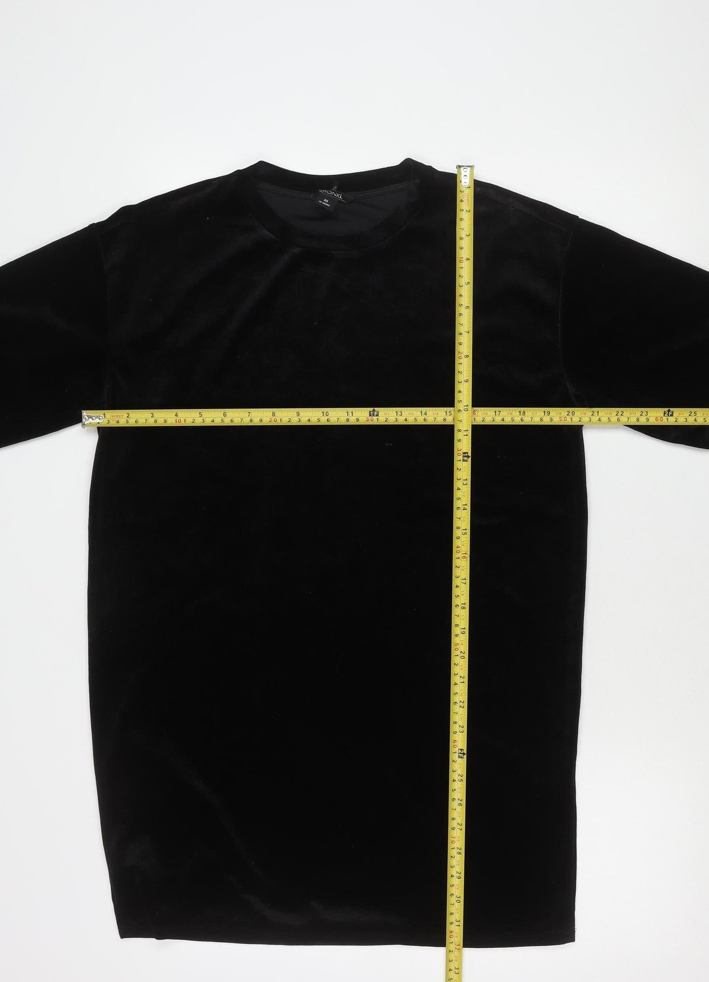 Womens UK Size XS Monki Black Basic T-Shirt