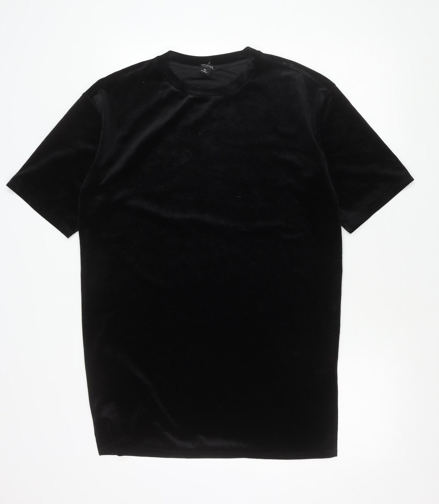 Womens UK Size XS Monki Black Basic T-Shirt