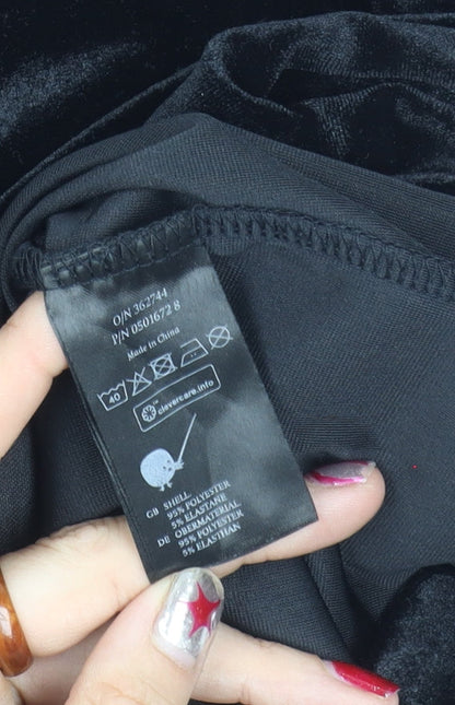 Womens UK Size XS Monki Black Basic T-Shirt