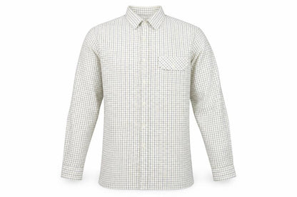 ShirtMaster Men’s White Check Long Sleeve Button-Up Shirt M 39in