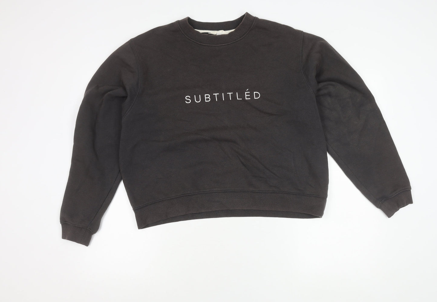 Subtitled Women’s Black Logo Pullover Sweatshirt Size M