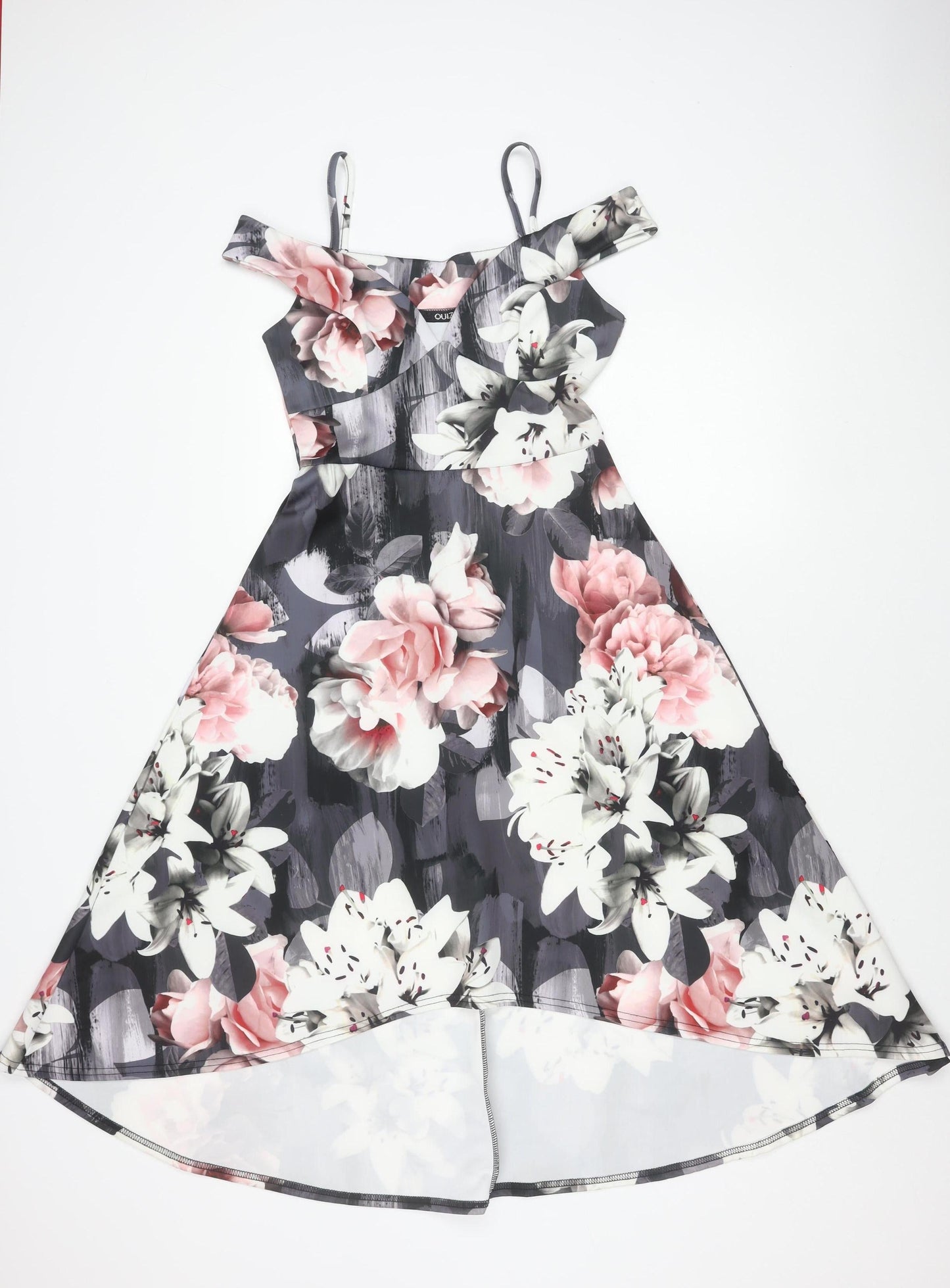Quiz Women’s Multicoloured Floral Bardot A-Line Dress Size 10