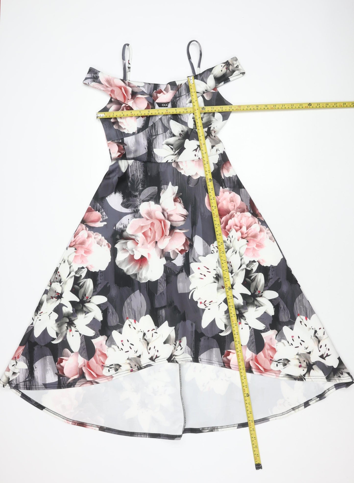 Quiz Women’s Multicoloured Floral Bardot A-Line Dress Size 10