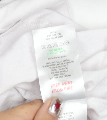 TOG24 Mens White Blue Long Sleeve Crew Neck Cotton Blend T-Shirt M