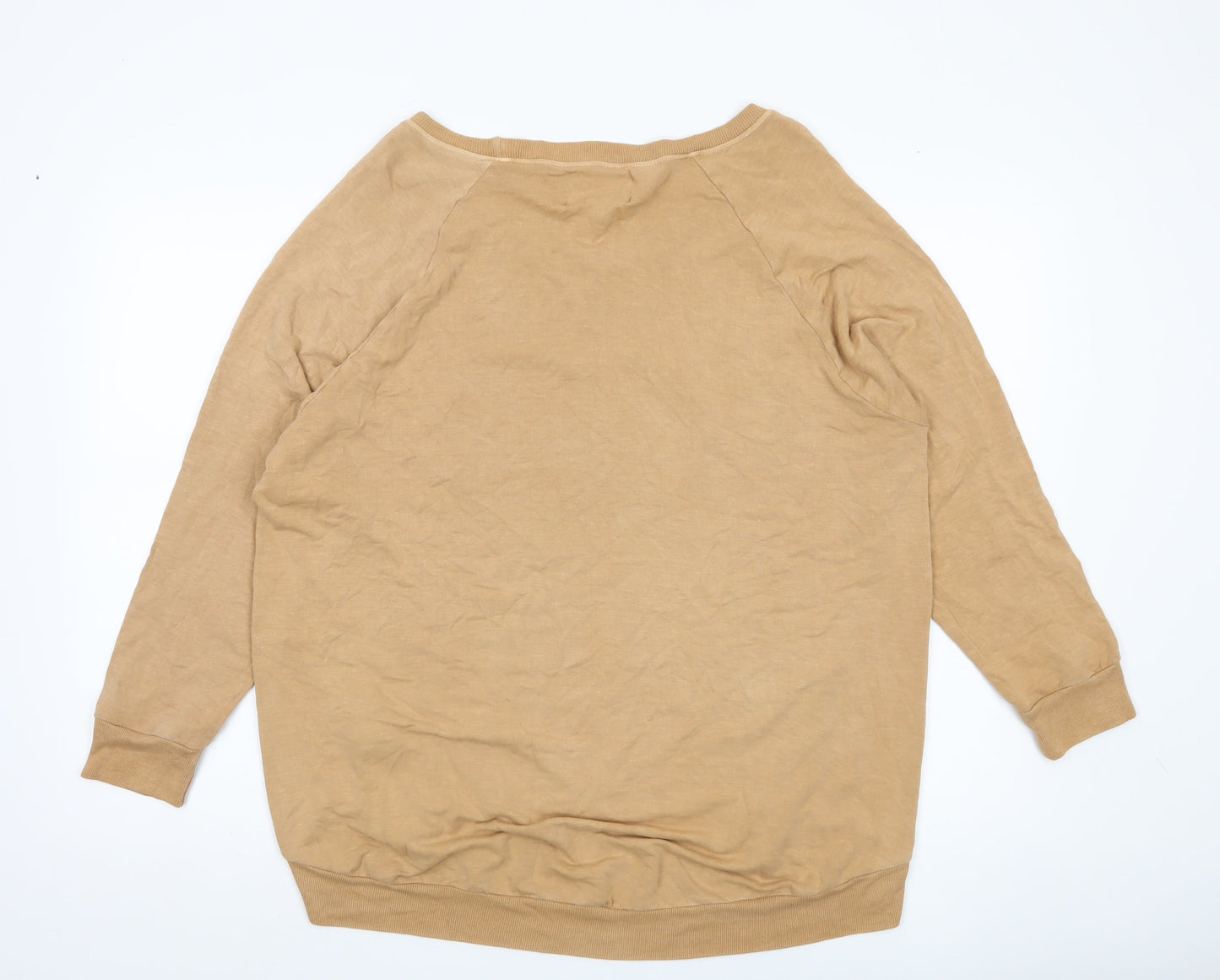 A Postcard From Brighton Womens Beige Sequin Heart Sweatshirt Size M