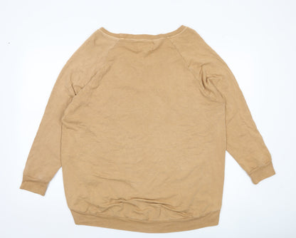 A Postcard From Brighton Womens Beige Sequin Heart Sweatshirt Size M
