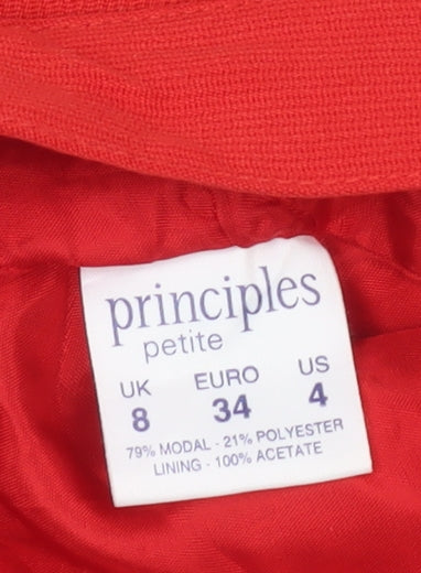 Principles Women’s Red A-Line Knee Length Petite Skirt UK 8