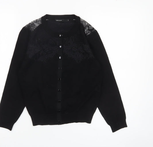 Karen Millen Womens Black Lace Knit Cardigan Size S