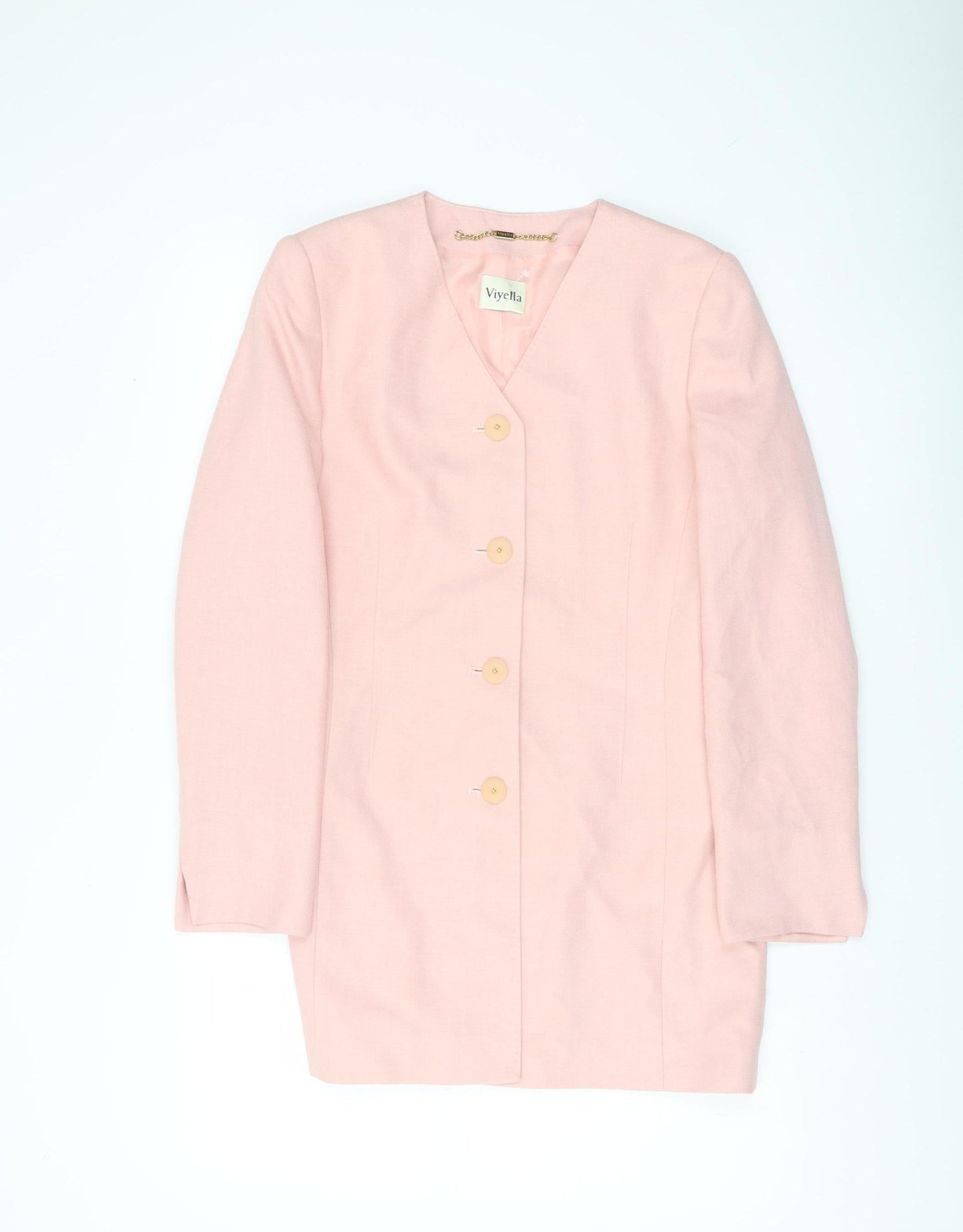 Viyella Womens Pink Size 8 Shawl Collar Suit Jacket Blazer
