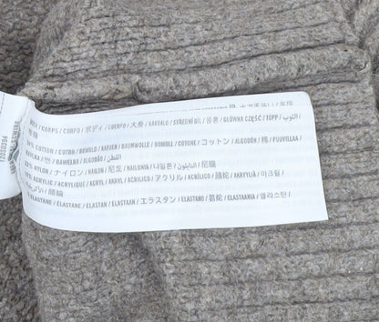 Abercrombie & Fitch Womens Beige XS V-Neck Oversized Jumper