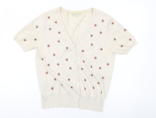 Womens UK Size M Lakeland Beige Cardigan Jumper