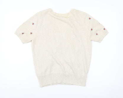 Womens UK Size M Lakeland Beige Cardigan Jumper