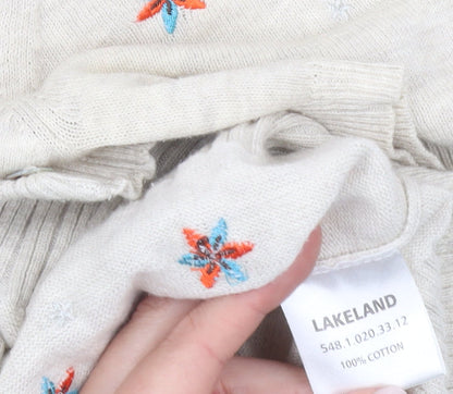 Womens UK Size M Lakeland Beige Cardigan Jumper