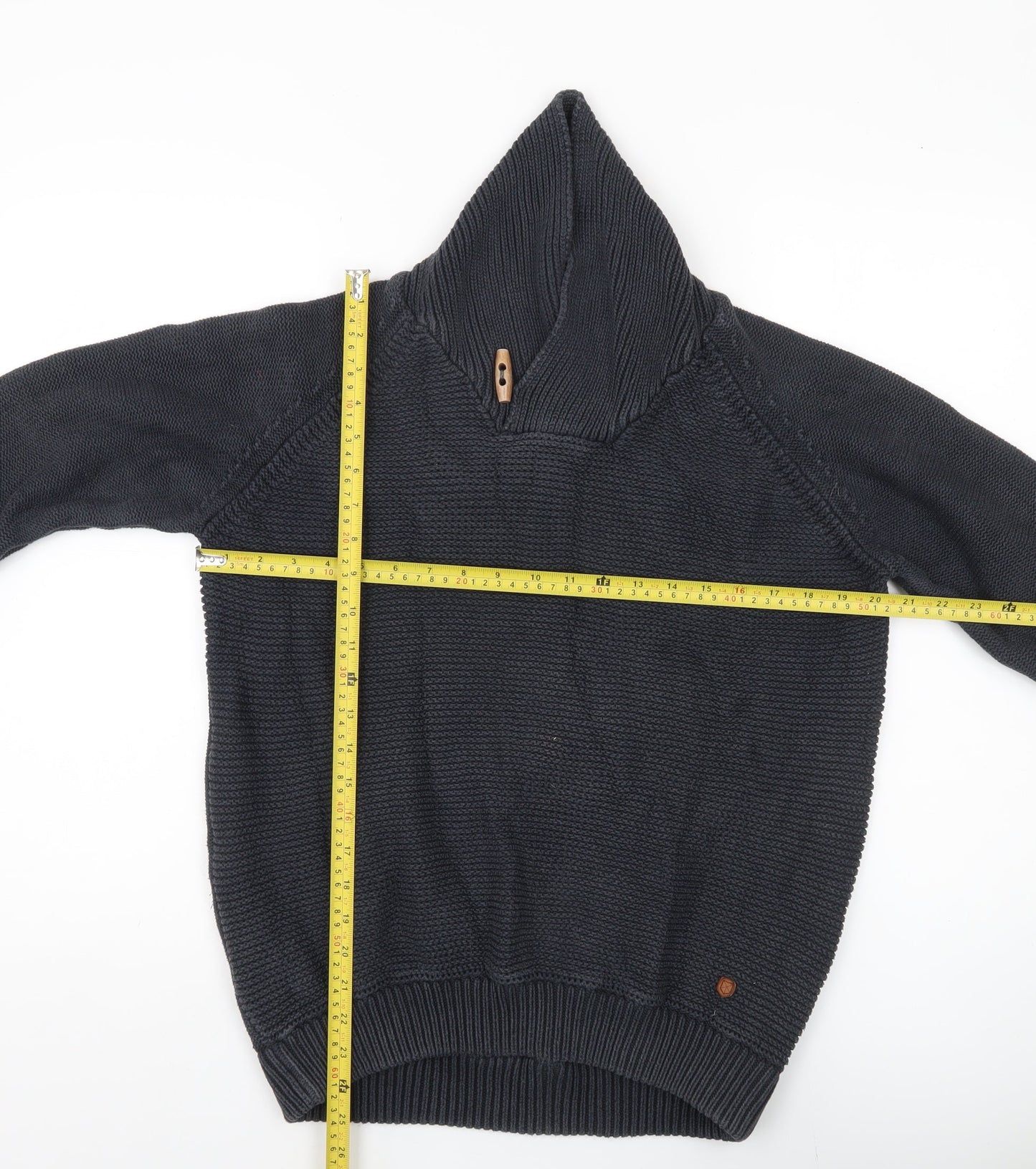 Jack & Jones Men's Black Cotton Hooded Pullover Jumper L