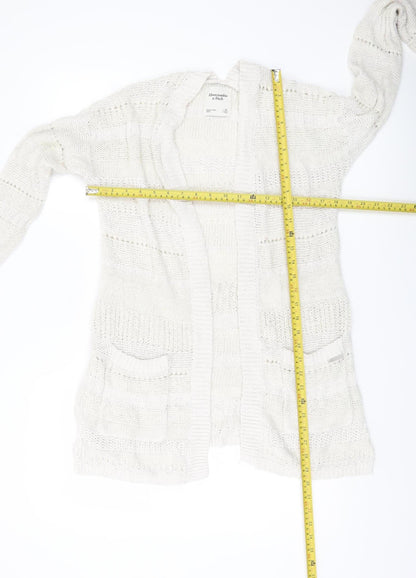 Abercrombie & Fitch Women’s Ivory XS Open Knit Long Sleeve Cardigan