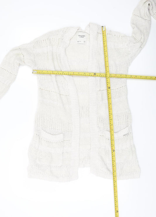 Abercrombie & Fitch Women’s Ivory XS Open Knit Long Sleeve Cardigan