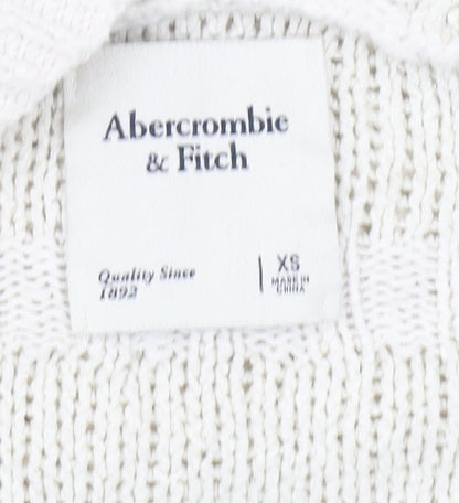 Abercrombie & Fitch Women’s Ivory XS Open Knit Long Sleeve Cardigan