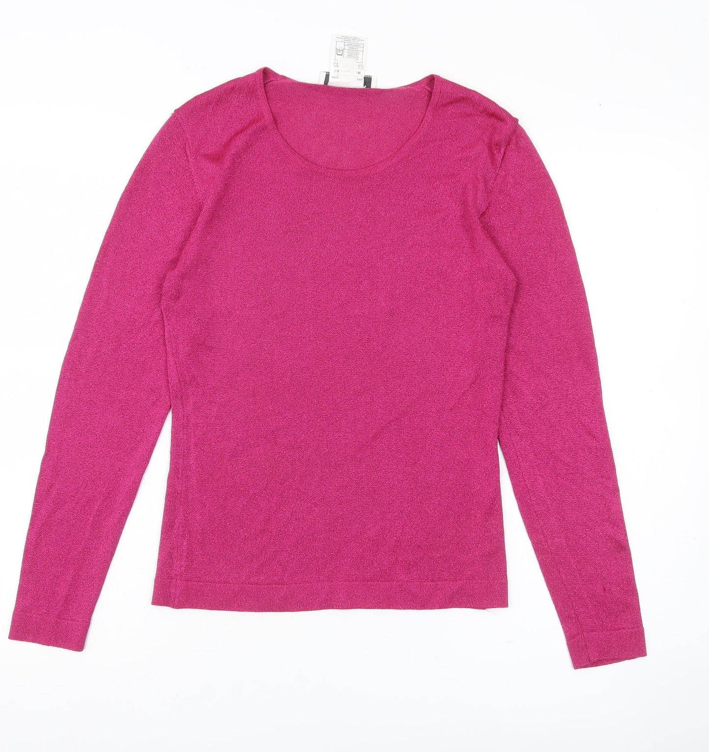 Jaeger Women’s Pink Scoop Neck Slim Fit Pullover Jumper Size S