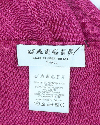 Jaeger Women’s Pink Scoop Neck Slim Fit Pullover Jumper Size S