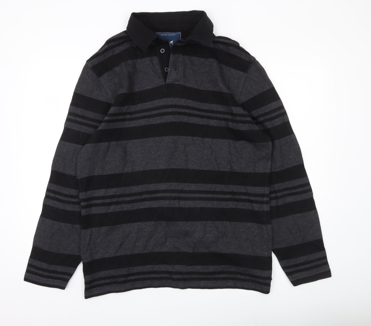 Mens UK Size L Stone Bay Grey Henley Sweatshirt