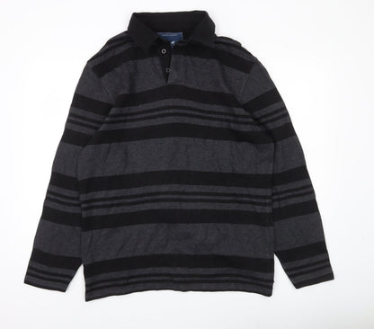 Mens UK Size L Stone Bay Grey Henley Sweatshirt