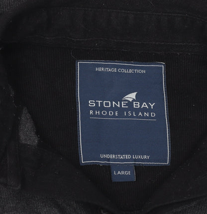 Mens UK Size L Stone Bay Grey Henley Sweatshirt