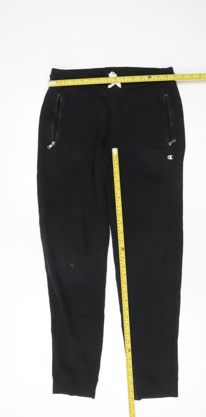 Mens UK Size S Champion Regular Fit Jogger Black Trousers