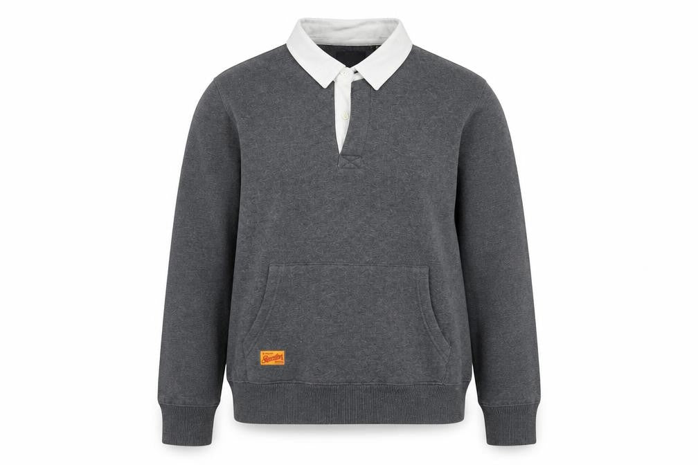 Womens UK Size 8 Superdry Grey Henley Sweatshirt