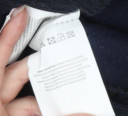 Brave Soul Mens Blue XL Full Zip High Neck Jumper with Logo