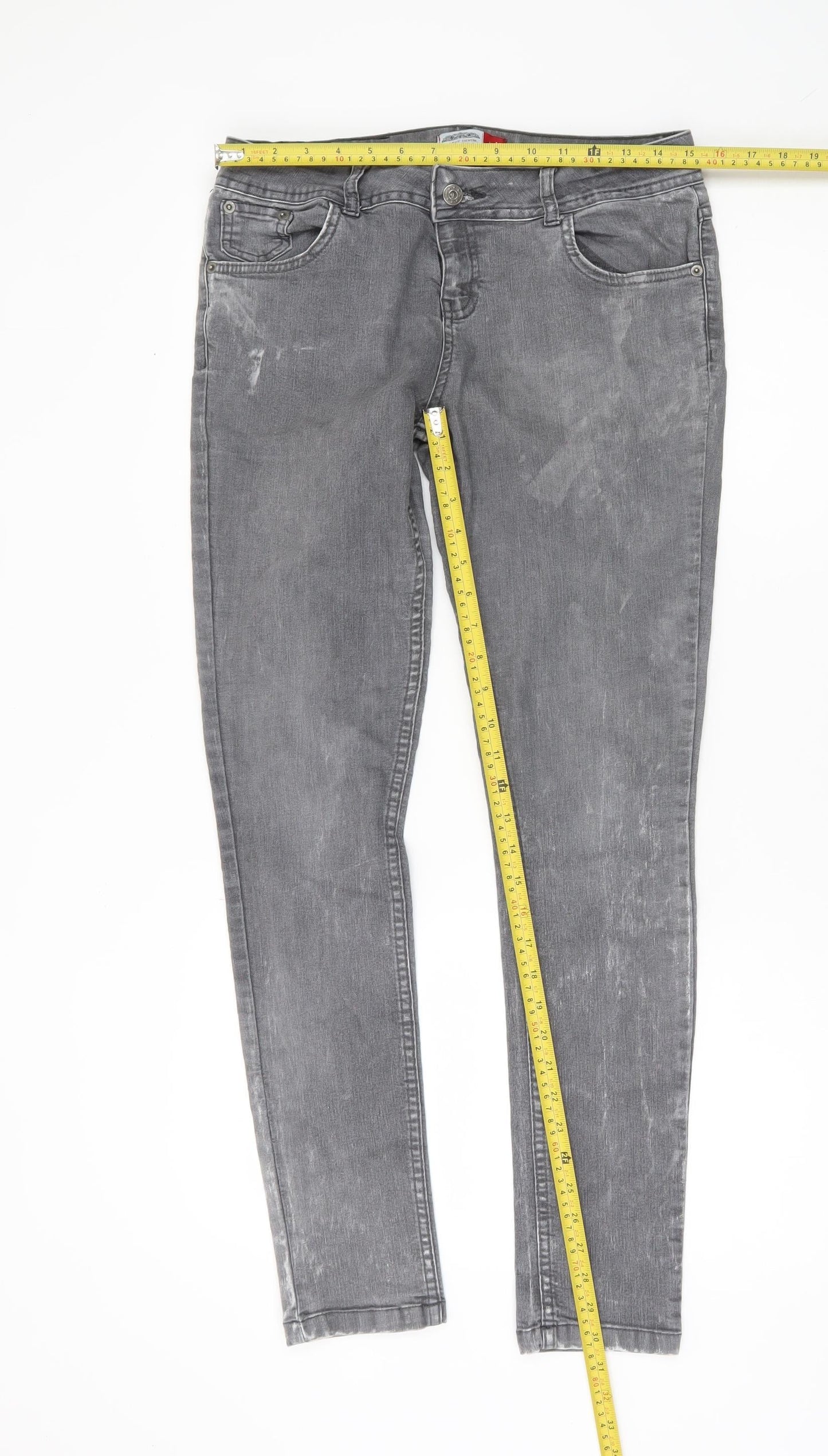 Select Womens Grey Skinny Jeans Size 14 Slim Fit Denim Stretch