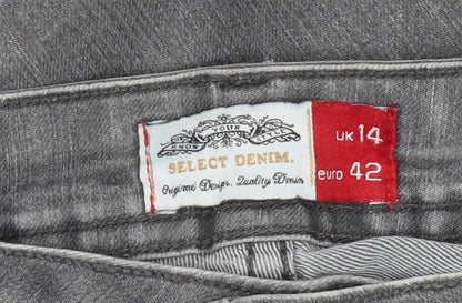 Select Womens Grey Skinny Jeans Size 14 Slim Fit Denim Stretch