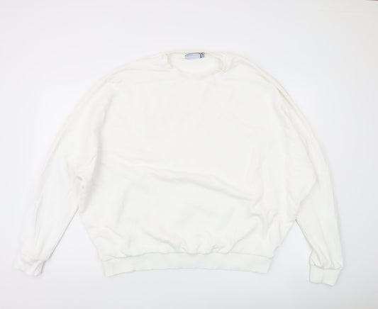 Womens UK Size L ASOS DESIGN White Pullover Sweatshirt