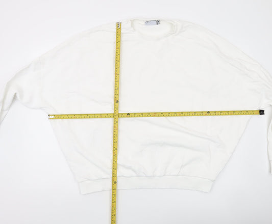 Womens UK Size L ASOS DESIGN White Pullover Sweatshirt