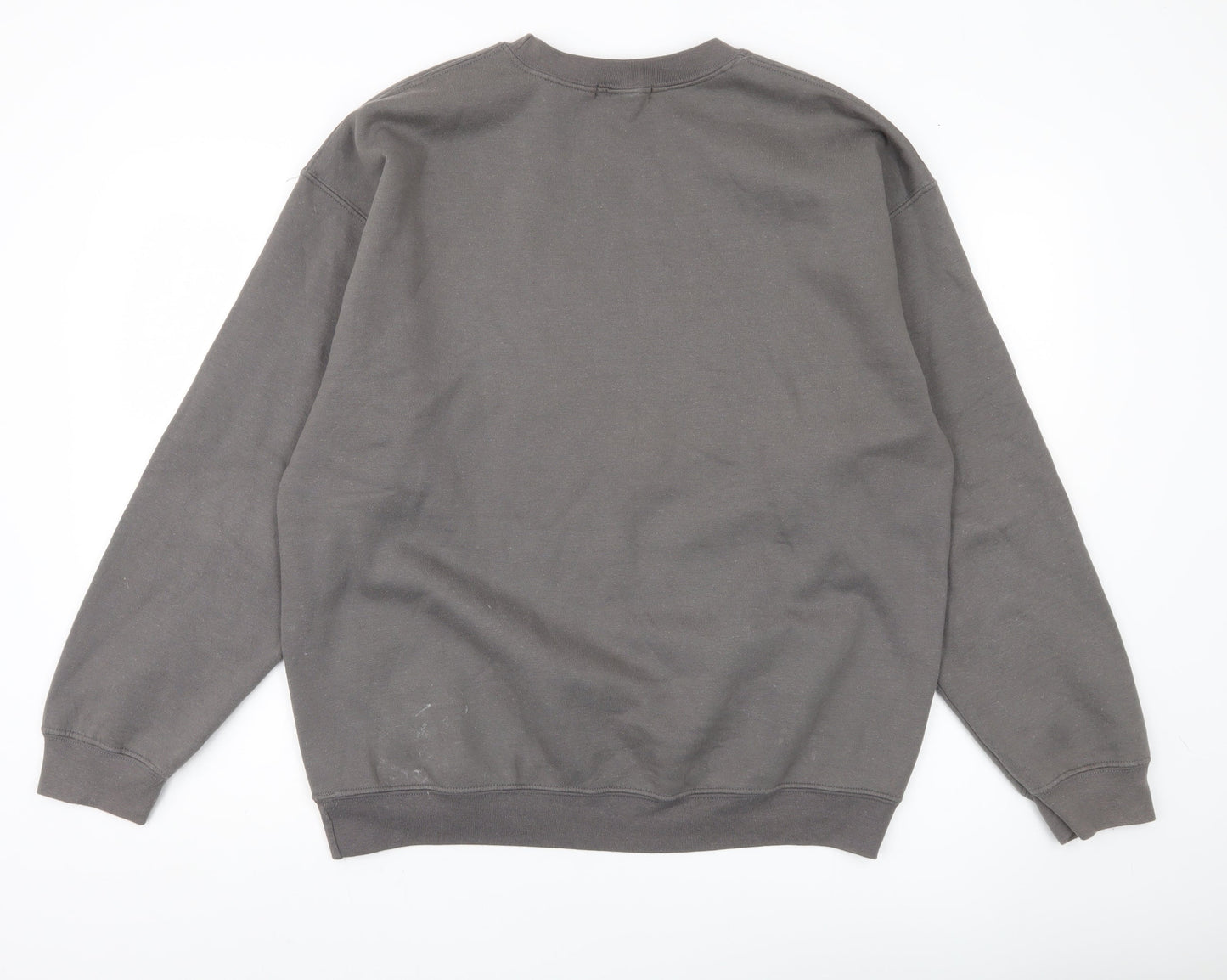 Missguided Unisex Grey College Michigan Sweatshirt Size L Crew Neck
