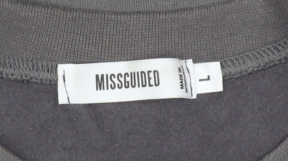 Missguided Unisex Grey College Michigan Sweatshirt Size L Crew Neck