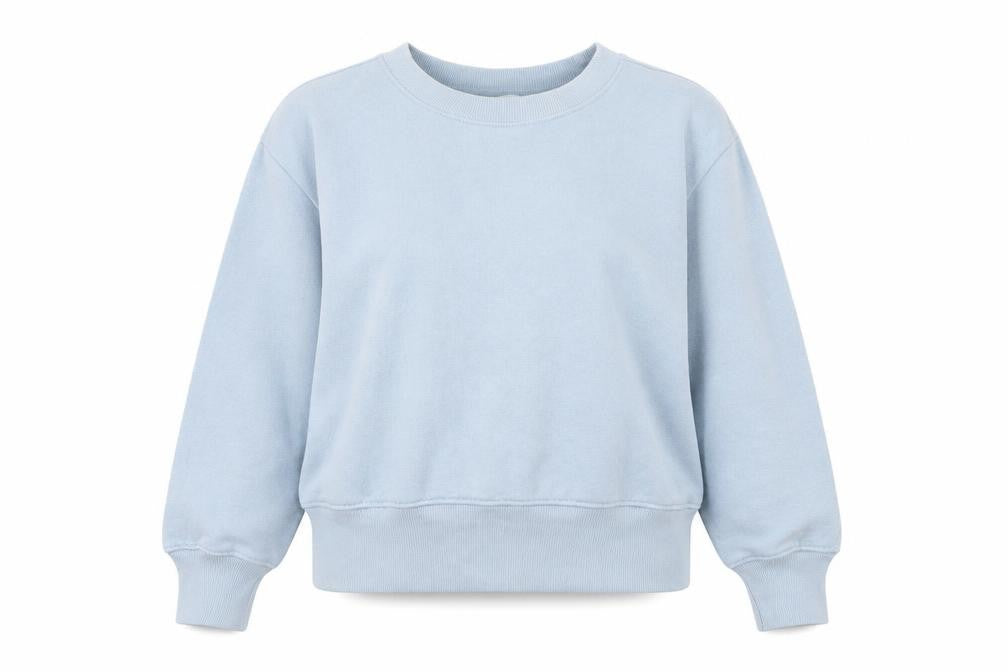 MNG Women Blue Small Pullover Sweatshirt Crew Neck Cotton