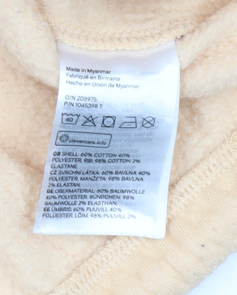 H&M Women’s Beige Cropped Sweatshirt Size 12 Drawstring Crew Neck