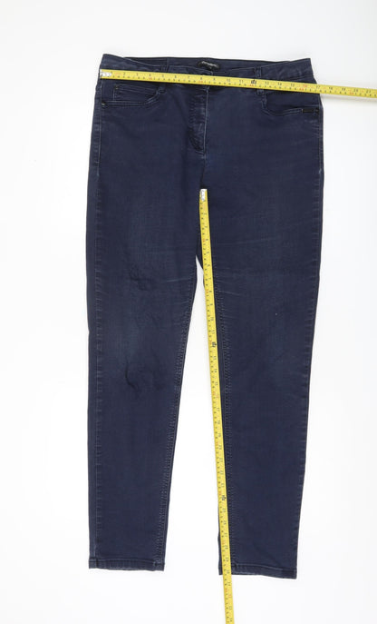 Branatex Women’s Blue Skinny Jeans Size 14 Slim Fit Stretch Denim