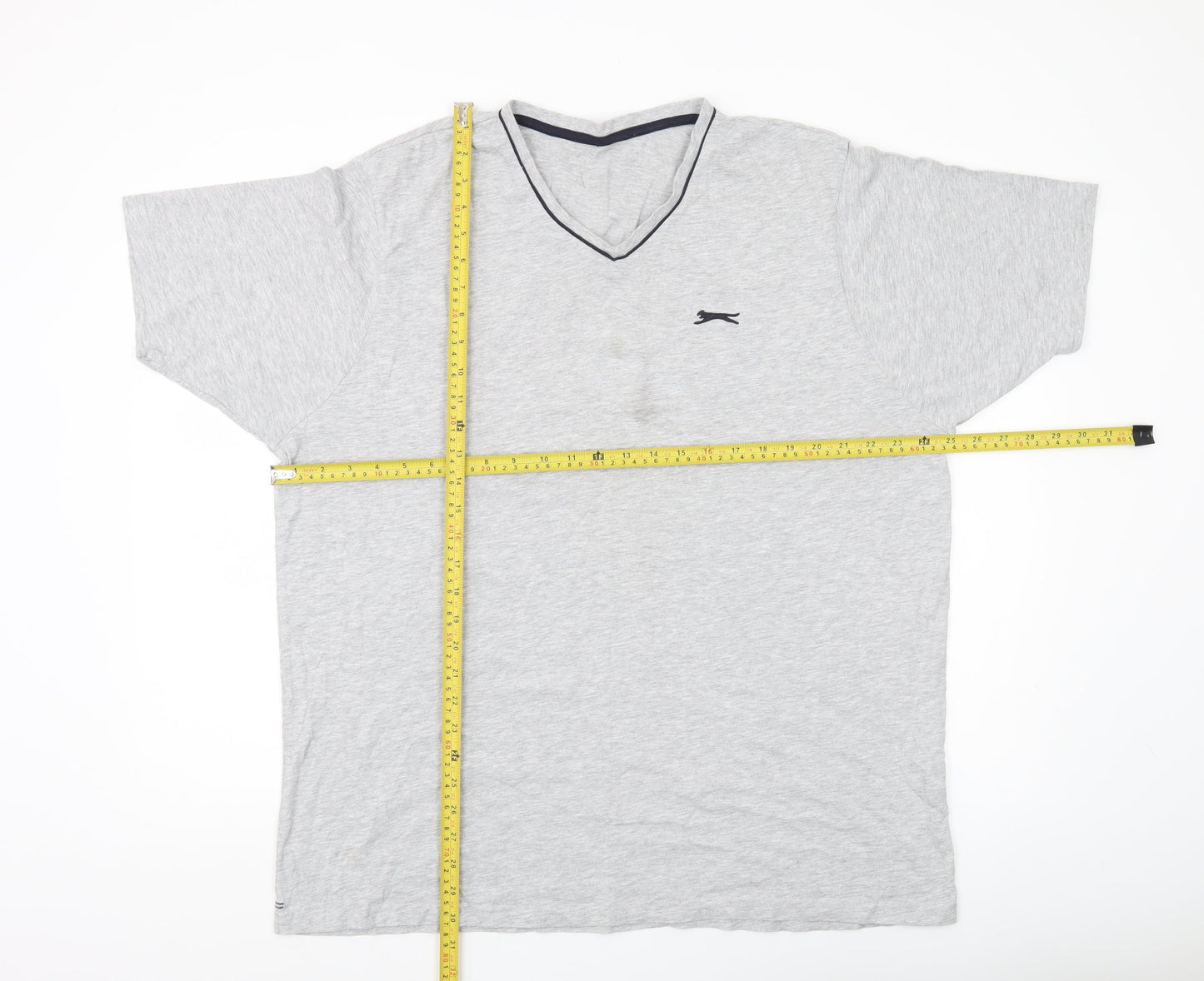 Slazenger Men’s Grey 2XL V-Neck Cotton Blend T-Shirt