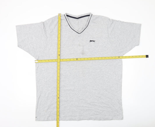 Slazenger Men’s Grey 2XL V-Neck Cotton Blend T-Shirt