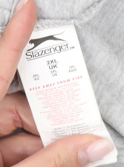 Slazenger Men’s Grey 2XL V-Neck Cotton Blend T-Shirt