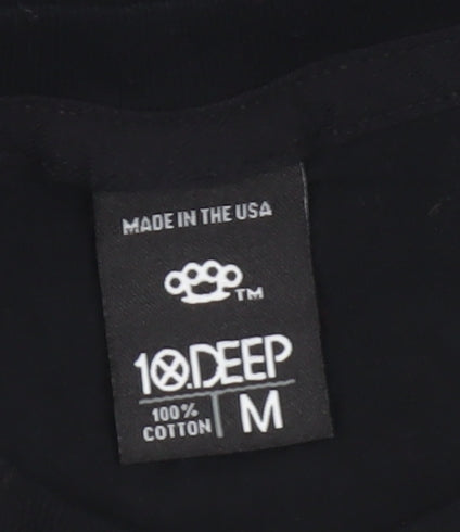 10.Deep Unisex Adults Black Medium Graphic Print Cotton T-Shirt